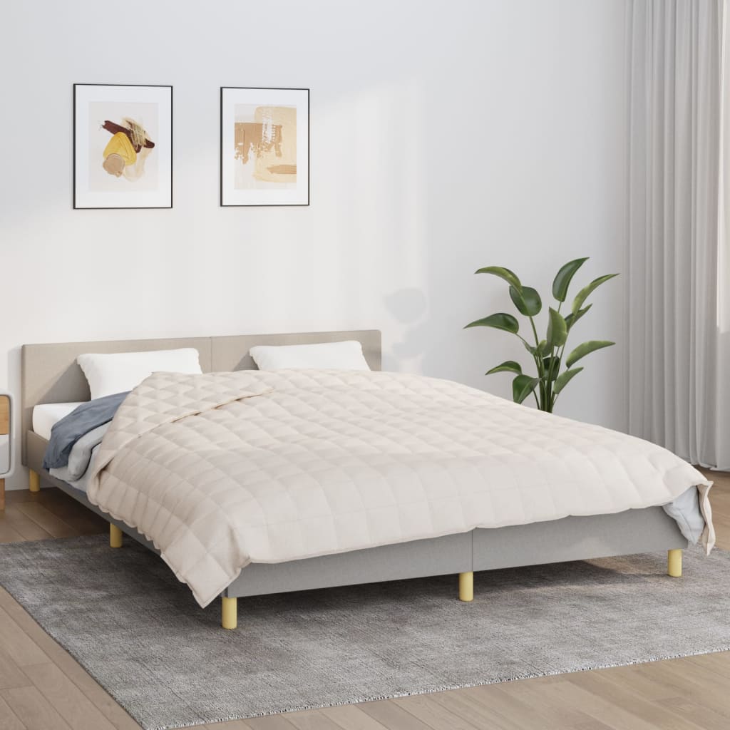 Verzwaringsdeken 200x200 cm 9 kg stof lichtcrèmekleurig is nu te koop bij PeponiXL, paradijselijk wonen!