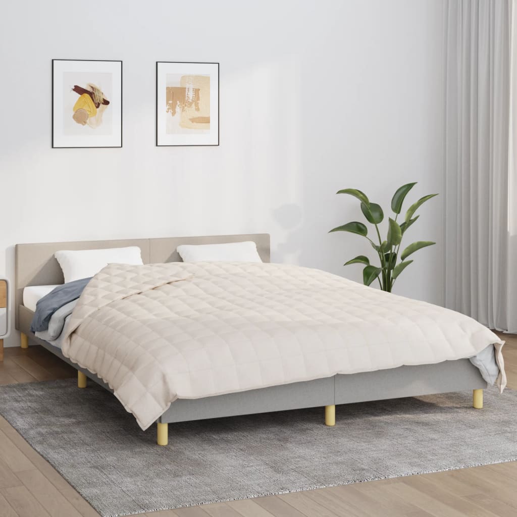 Verzwaringsdeken 220x235 cm 15 kg stof lichtcrèmekleurig is nu te koop bij PeponiXL, paradijselijk wonen!