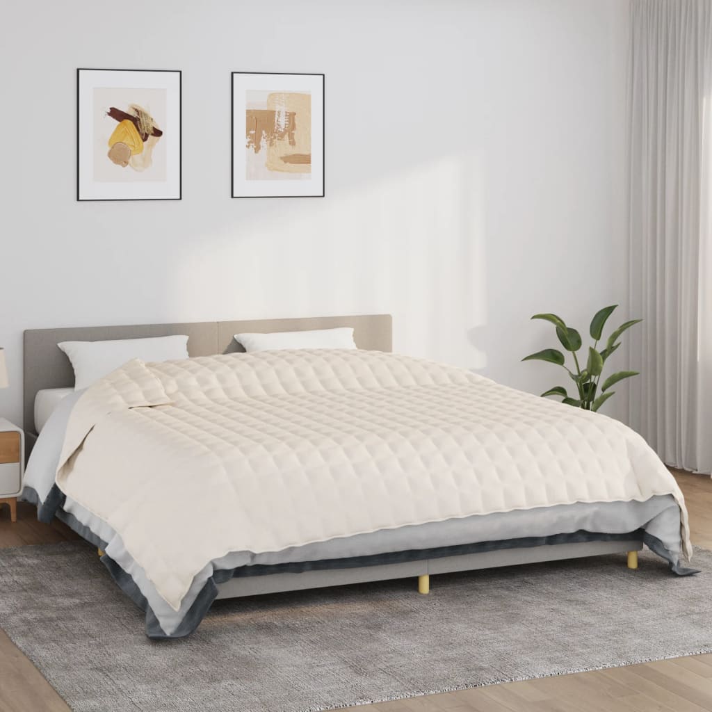Verzwaringsdeken 220x260 cm 15 kg stof lichtcrèmekleurig is nu te koop bij PeponiXL, paradijselijk wonen!