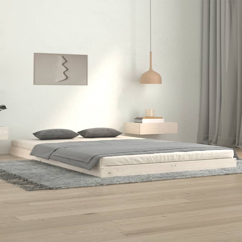 Bedframe massief grenenhout wit 120x200 cm is nu te koop bij PeponiXL, paradijselijk wonen!