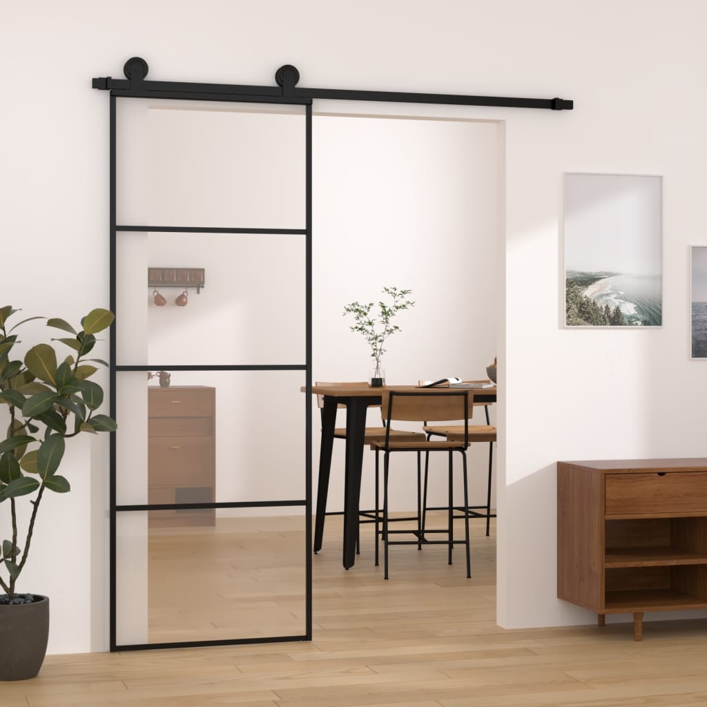 Schuifdeur met beslag 76x205 cm ESG-glas en aluminium is nu te koop bij PeponiXL, paradijselijk wonen!
