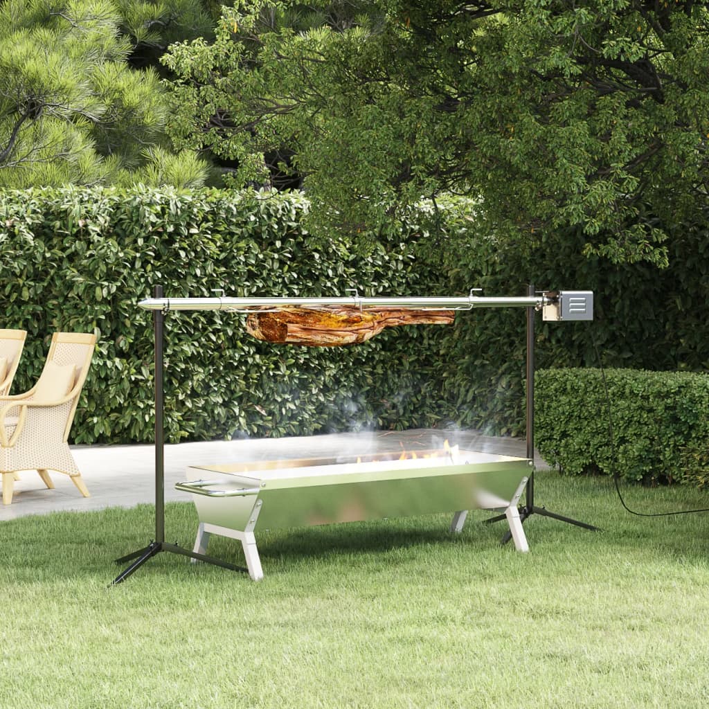 Barbecueplaat 118x42x30,5 cm roestvrij staal zilverkleurig is nu te koop bij PeponiXL, paradijselijk wonen!