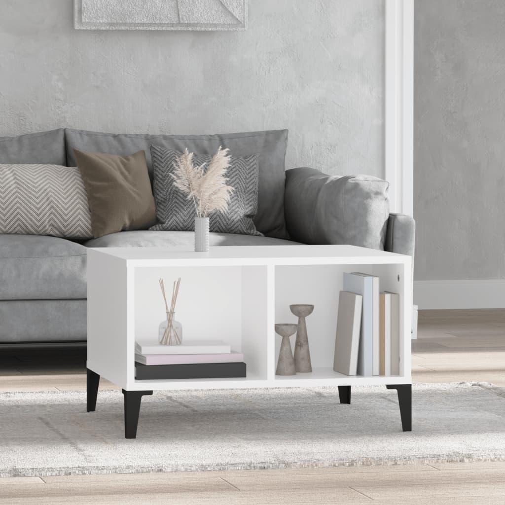 Salontafel 60x50x36,5 cm bewerkt hout wit is nu te koop bij PeponiXL, paradijselijk wonen!
