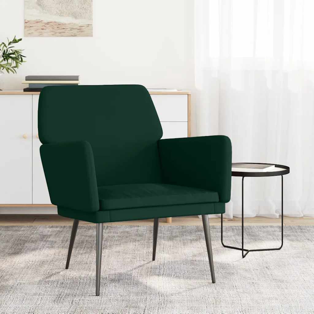 Fauteuil 62x79x79 cm fluweel donkergroen is nu te koop bij PeponiXL, paradijselijk wonen!
