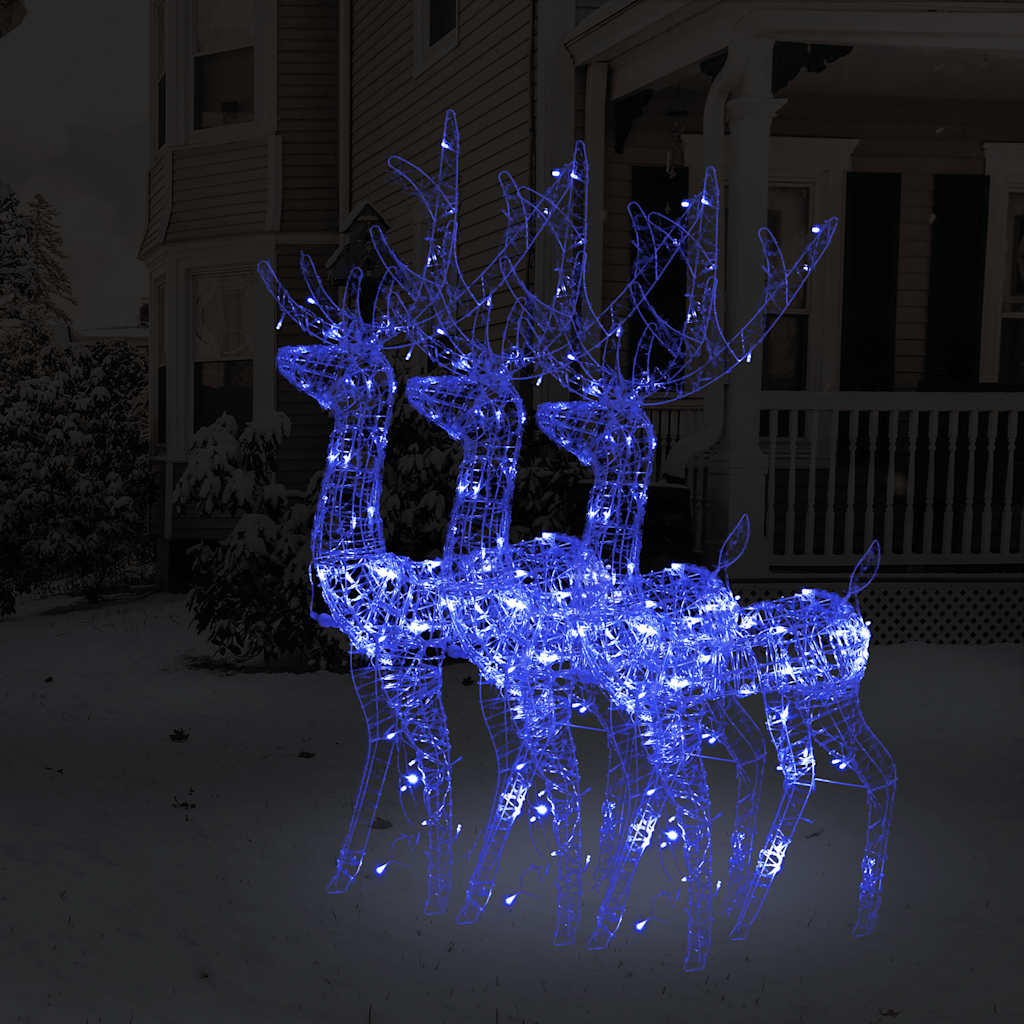 Kerstversieringen rendier 3 st 128 cm acryl blauw is nu te koop bij PeponiXL, paradijselijk wonen!