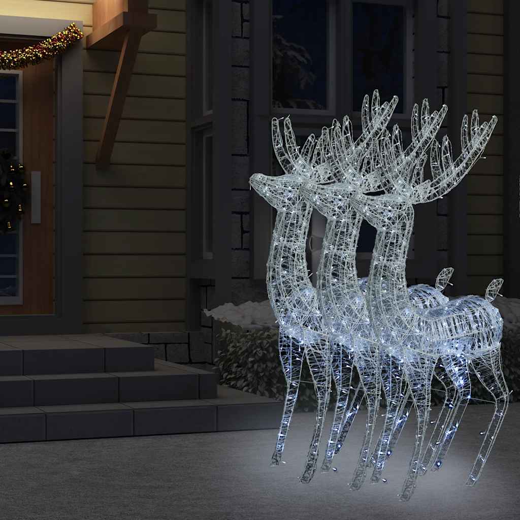 Kerstdecoratie rendier XXL 3 st 250 LED's warmwit 180 cm acryl is nu te koop bij PeponiXL, paradijselijk wonen!