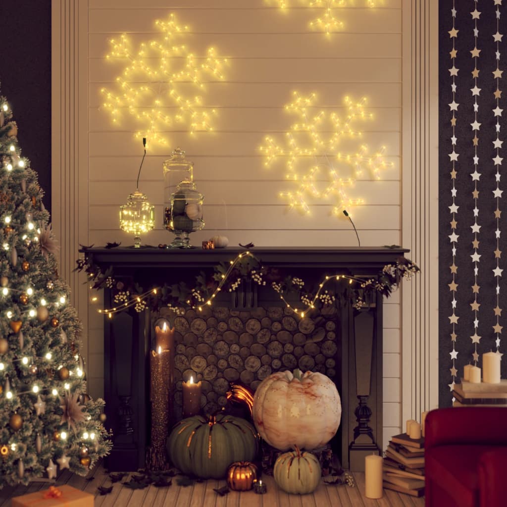 Kerstfiguur sneeuwvlok met LED's 2 st 59x59 cm warmwit is nu te koop bij PeponiXL, paradijselijk wonen!