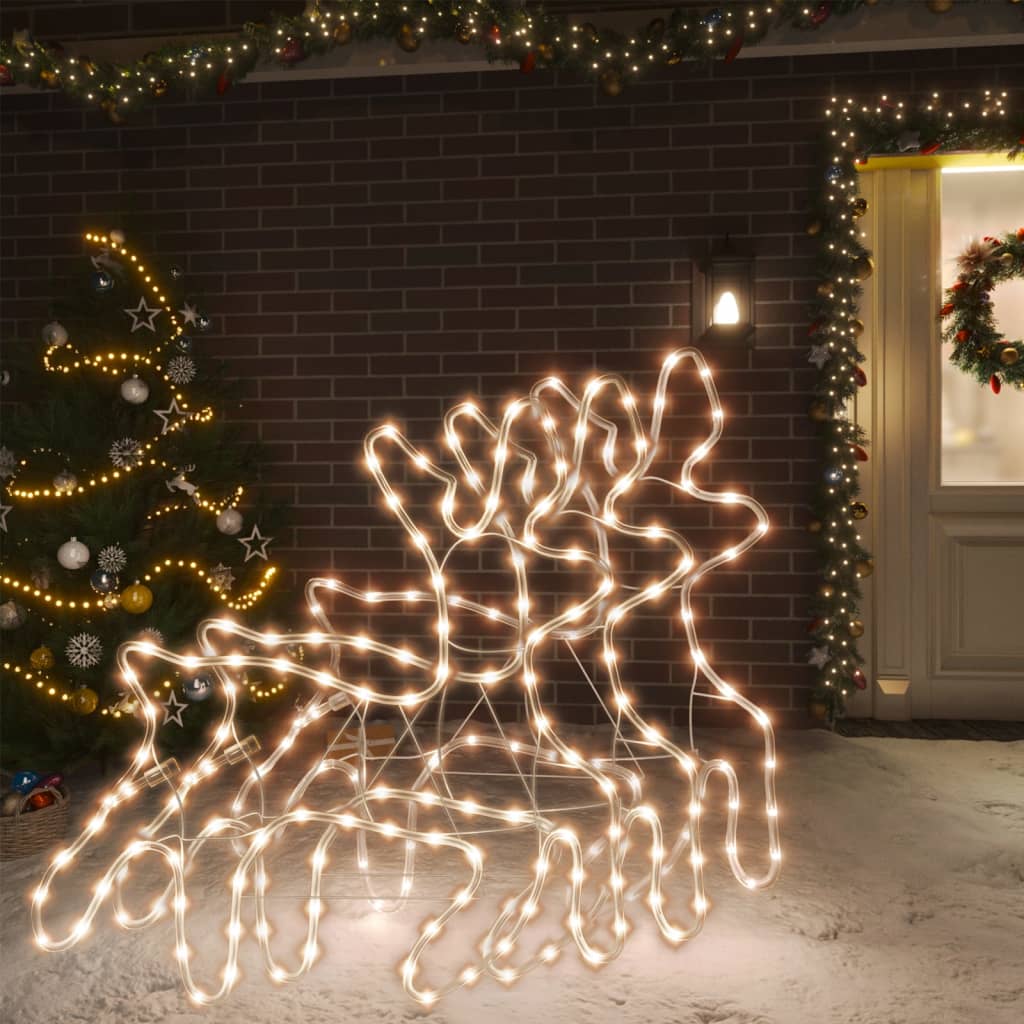 Kerstfiguur rendier met LED's 3 st 57x55x4,5 cm warmwit is nu te koop bij PeponiXL, paradijselijk wonen!