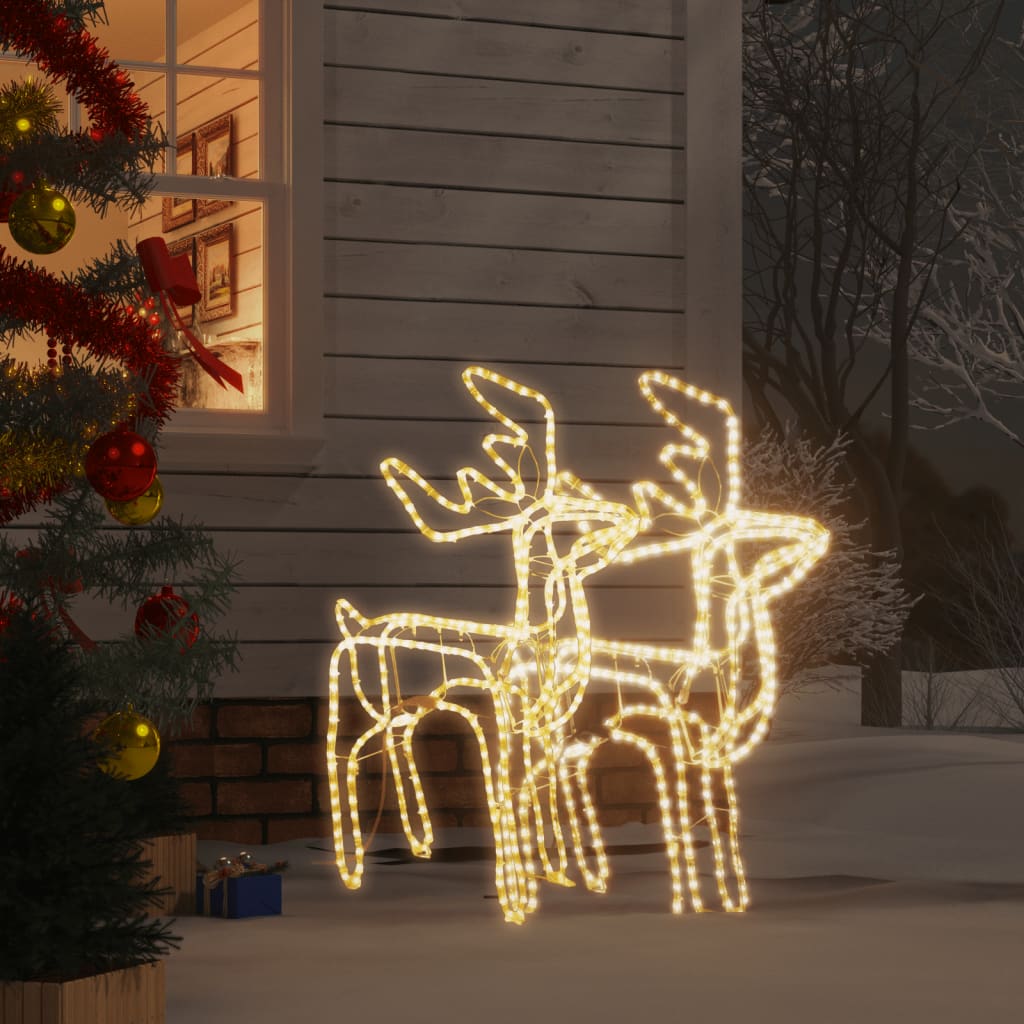 Kerstfiguur rendier 2 st 76x42x87 cm warmwit is nu te koop bij PeponiXL, paradijselijk wonen!