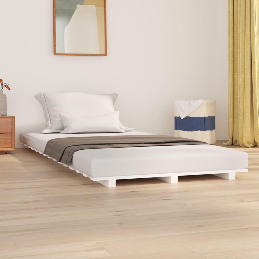 Bedframe 90x190 cm massief grenenhout wit is nu te koop bij PeponiXL, paradijselijk wonen!