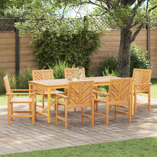 Tuin eettafelset 7 pcs Bruin Massief Acaciahout is nu te koop bij PeponiXL, paradijselijk wonen!