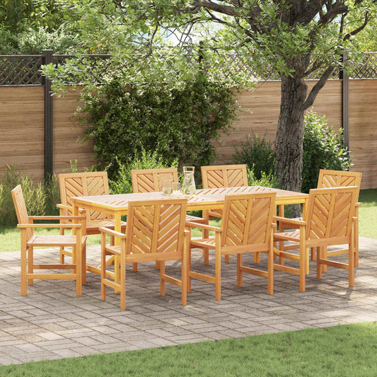 Tuin eettafelset 9 pcs Bruin Massief Acaciahout is nu te koop bij PeponiXL, paradijselijk wonen!