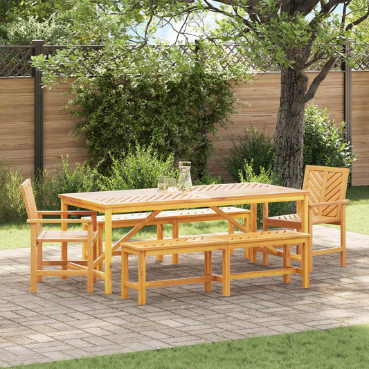 Tuin eettafelset 5 pcs Bruin Massief Acaciahout is nu te koop bij PeponiXL, paradijselijk wonen!