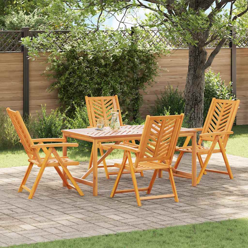 Tuin eettafelset 5 pcs Bruin Massief Acaciahout is nu te koop bij PeponiXL, paradijselijk wonen!