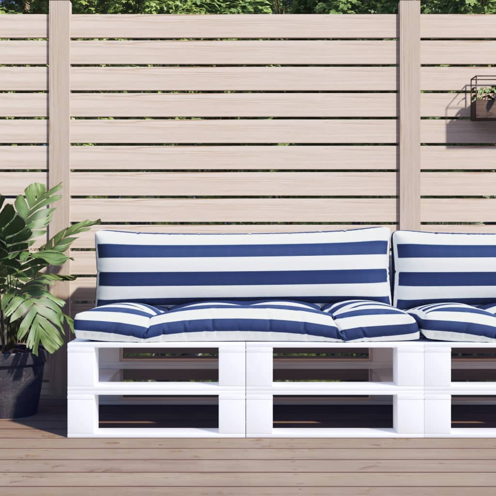 Palletkussens 2 st gestreept oxford stof wit en blauw is nu te koop bij PeponiXL, paradijselijk wonen!