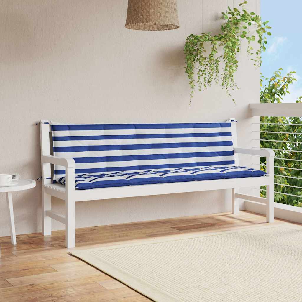 Tuinbankkussens 2 st oxford stof gestreept wit en blauw is nu te koop bij PeponiXL, paradijselijk wonen!