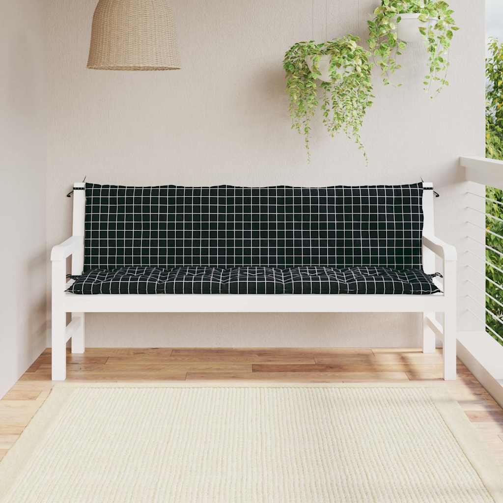 Tuinbankkussens 2 st oxford stof ruitpatroon zwart is nu te koop bij PeponiXL, paradijselijk wonen!