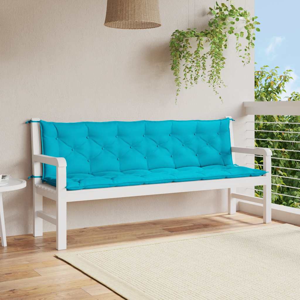 Tuinbankkussens 2 st 200x50x7 cm stof turquoise is nu te koop bij PeponiXL, paradijselijk wonen!