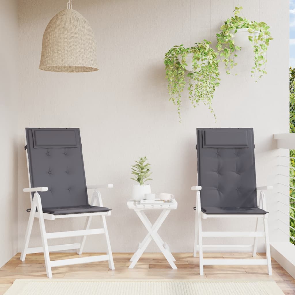 Stoelkussens 2 st hoge rug oxford stof antracietkleurig is nu te koop bij PeponiXL, paradijselijk wonen!