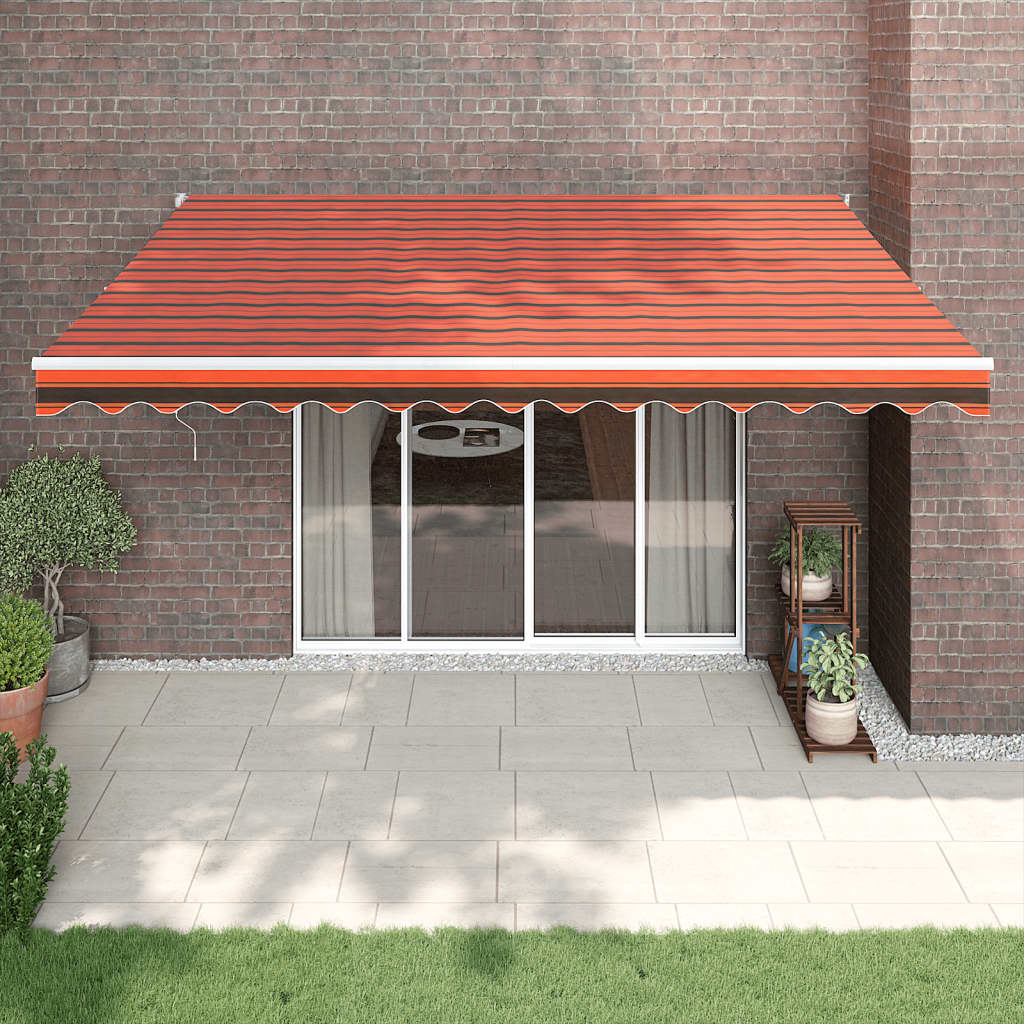 Luifel automatisch uitschuifbaar 4x3 m oranje en bruin is nu te koop bij PeponiXL, paradijselijk wonen!