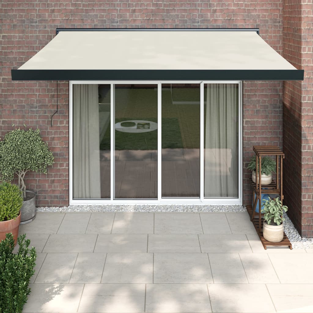 Luifel uittrekbaar 3,5x2,5 m stof en aluminium crèmekleurig is nu te koop bij PeponiXL, paradijselijk wonen!