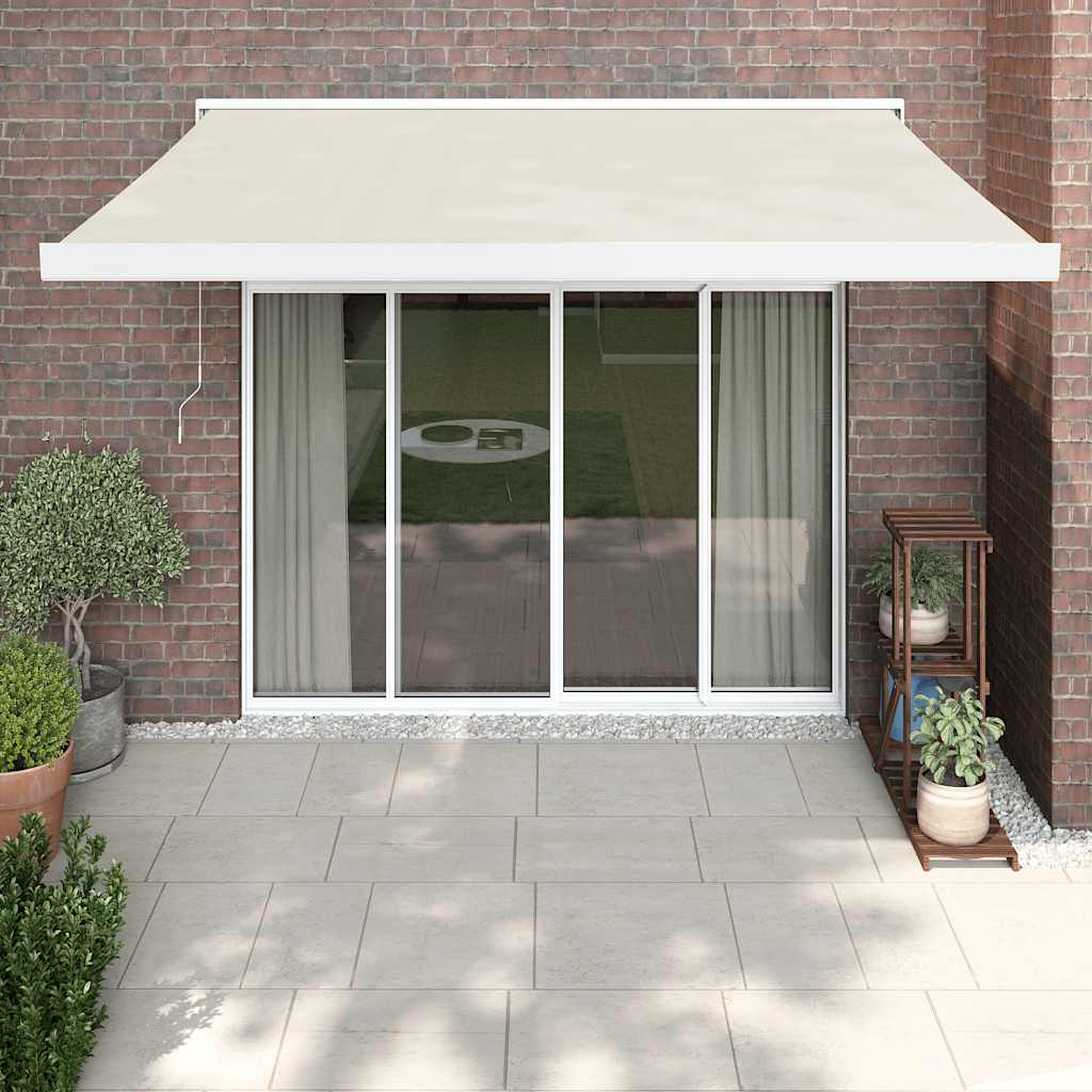 Luifel uittrekbaar 3,5x2,5 m stof en aluminium crèmekleurig is nu te koop bij PeponiXL, paradijselijk wonen!