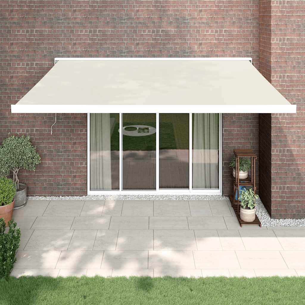 Luifel uittrekbaar 4,5x3 m stof en aluminium crèmekleurig is nu te koop bij PeponiXL, paradijselijk wonen!