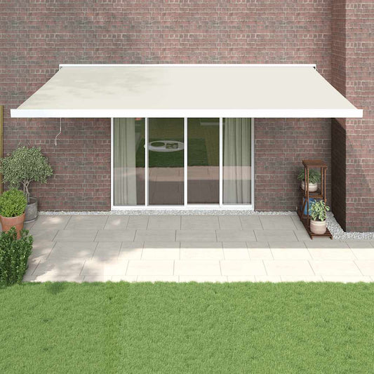Luifel uittrekbaar 5x3 m stof en aluminium crèmekleurig is nu te koop bij PeponiXL, paradijselijk wonen!
