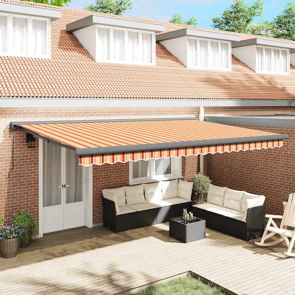 Luifel uittrekbaar 5x3 m stof en aluminium geel en wit is nu te koop bij PeponiXL, paradijselijk wonen!