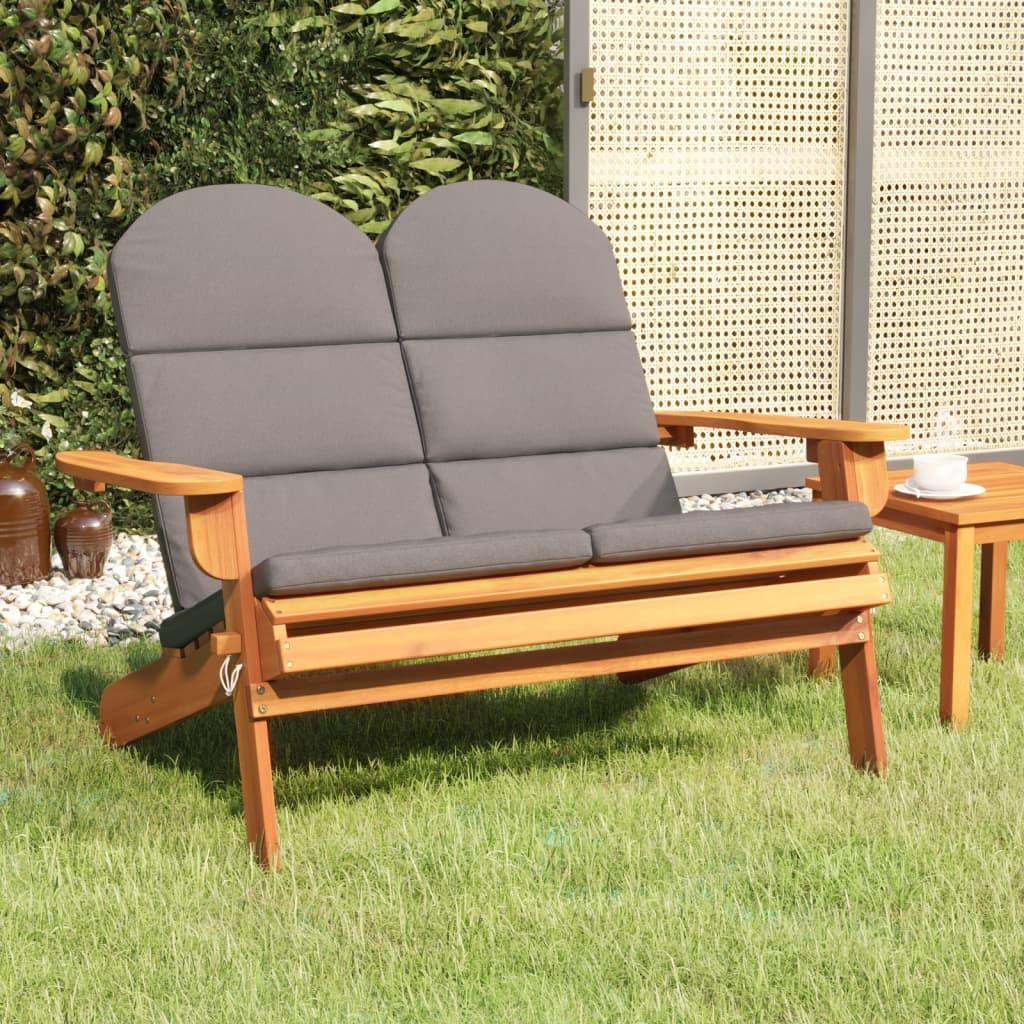 Tuinbank Adirondack met kussens 126 cm massief acaciahout is nu te koop bij PeponiXL, paradijselijk wonen!