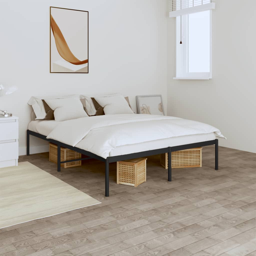 Bedframe metaal zwart 150x200 cm is nu te koop bij PeponiXL, paradijselijk wonen!
