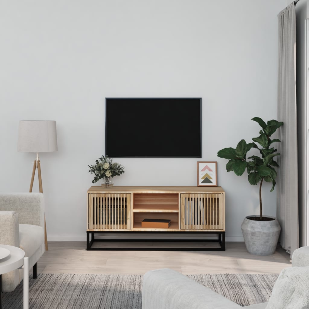 Tv-meubel 105x30x45 cm bewerkt hout en ijzer is nu te koop bij PeponiXL, paradijselijk wonen!