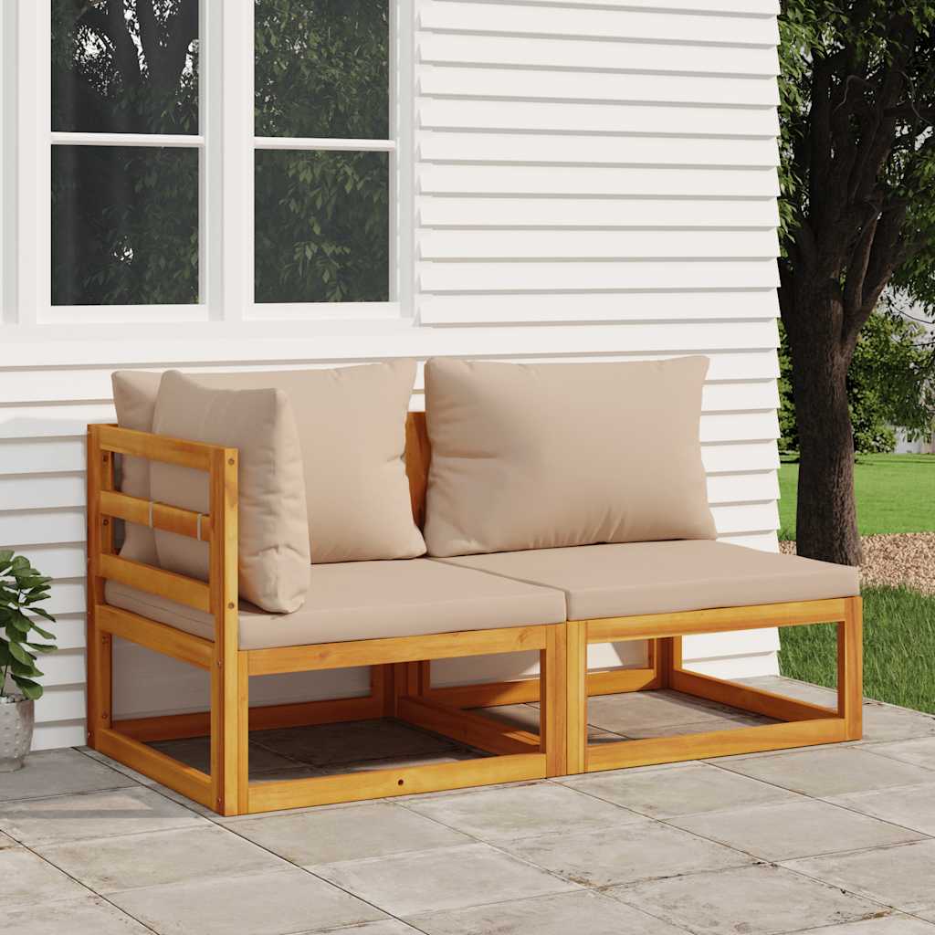 2-delige Loungeset met kussens massief acaciahout is nu te koop bij PeponiXL, paradijselijk wonen!