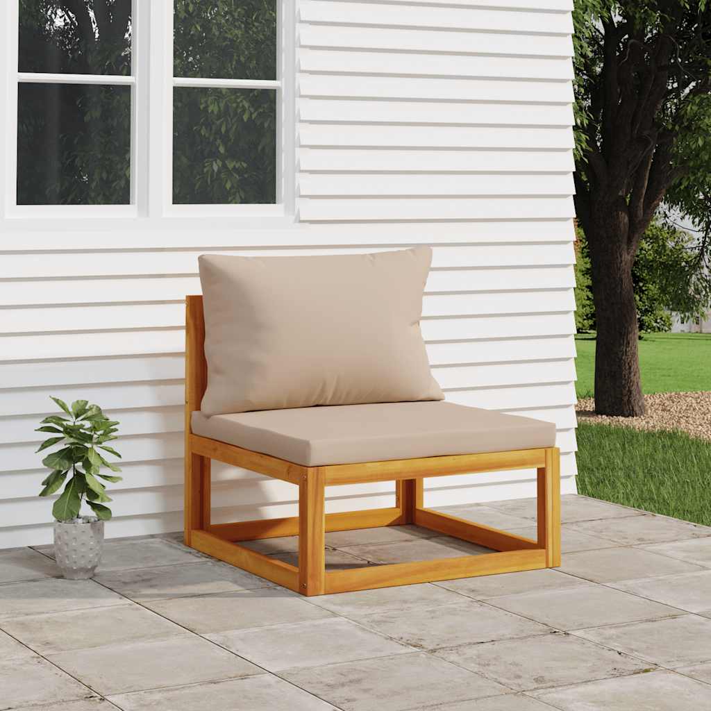Tuinmiddenbank met kussens massief acaciahout taupe is nu te koop bij PeponiXL, paradijselijk wonen!