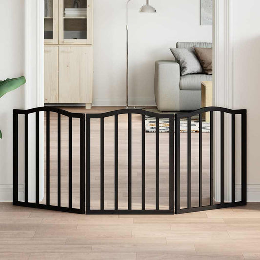 Hondenhek inklapbaar 3 panelen 150 cm populierenhout zwart is nu te koop bij PeponiXL, paradijselijk wonen!