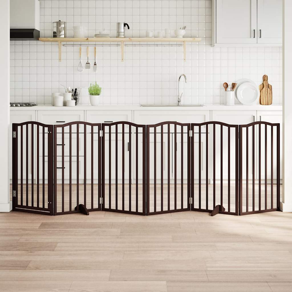 Hondenhek inklapbaar 6 panelen 300 cm populierenhout bruin eik is nu te koop bij PeponiXL, paradijselijk wonen!