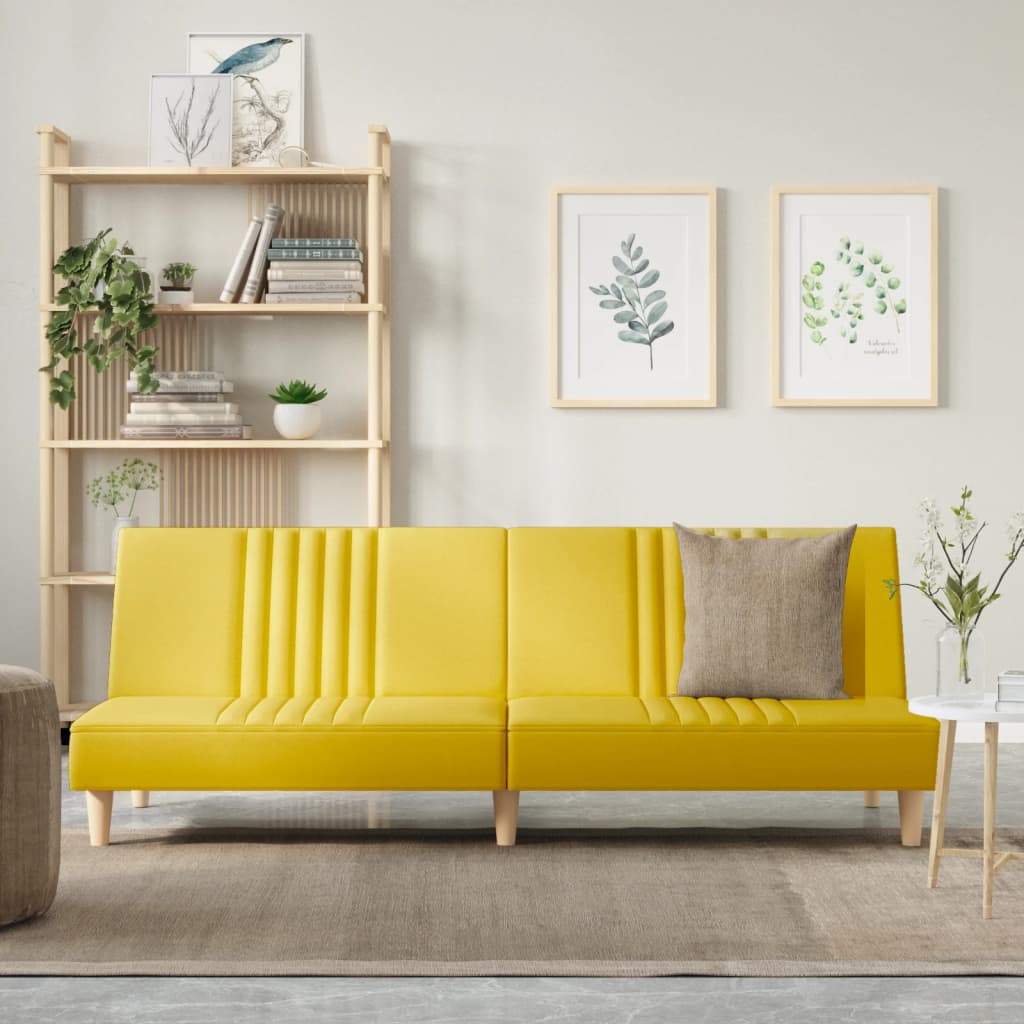 Slaapbank stof lichtgeel is nu te koop bij PeponiXL, paradijselijk wonen!