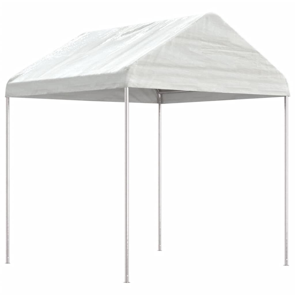 Prieel met dak 2,28x2,23x2,69 m polyetheen wit is nu te koop bij PeponiXL, paradijselijk wonen!