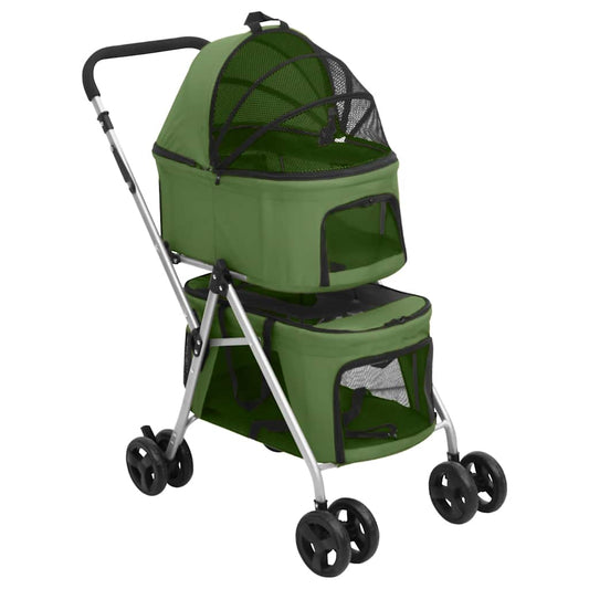 Hondenwagen 2-laags inklapbaar 83x48x97 cm oxford stof groen is nu te koop bij PeponiXL, paradijselijk wonen!