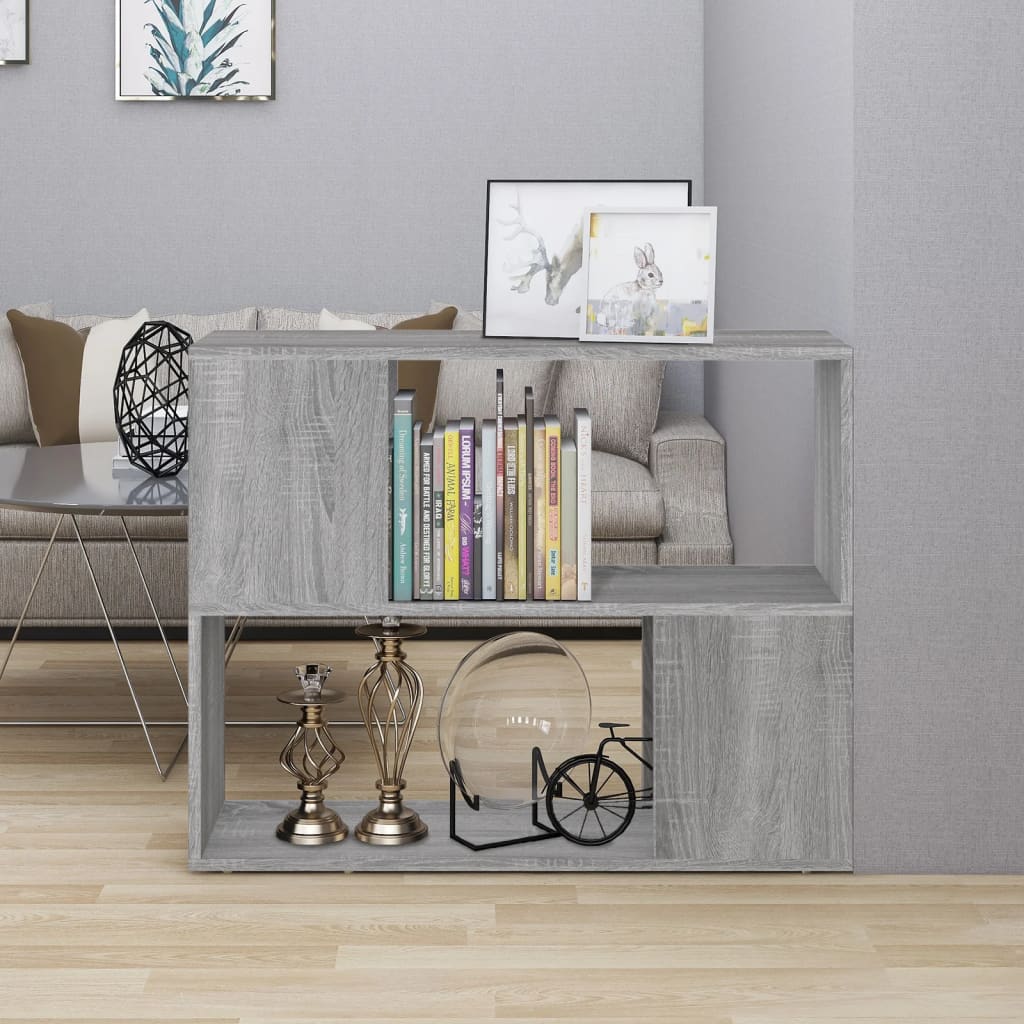 Boekenkast/kamerscherm 80x24x63 cm grijs sonoma eikenkleurig is nu te koop bij PeponiXL, paradijselijk wonen!