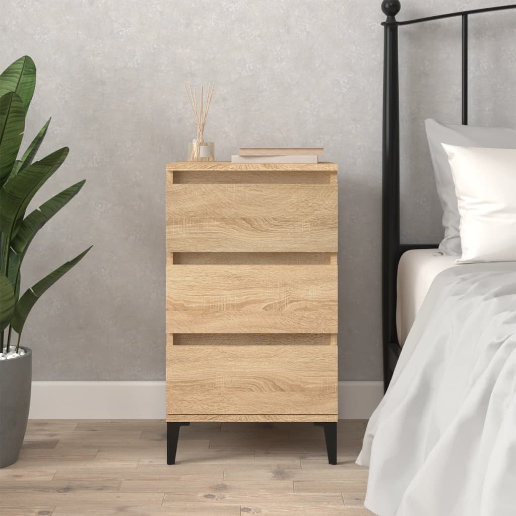 Nachtkastje 40x35x70 cm bewerkt hout sonoma eikenkleurig is nu te koop bij PeponiXL, paradijselijk wonen!