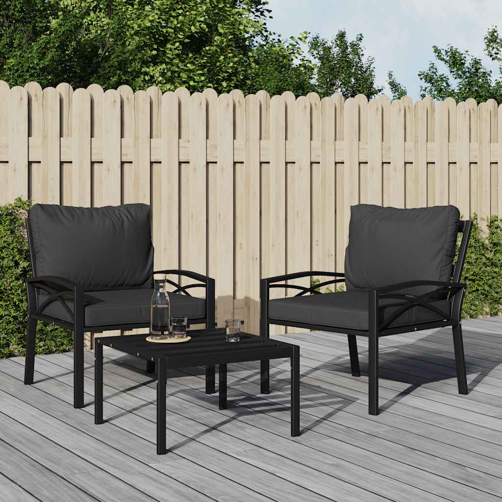 Tuinstoel met grijze kussens 68x76x79 cm staal is nu te koop bij PeponiXL, paradijselijk wonen!