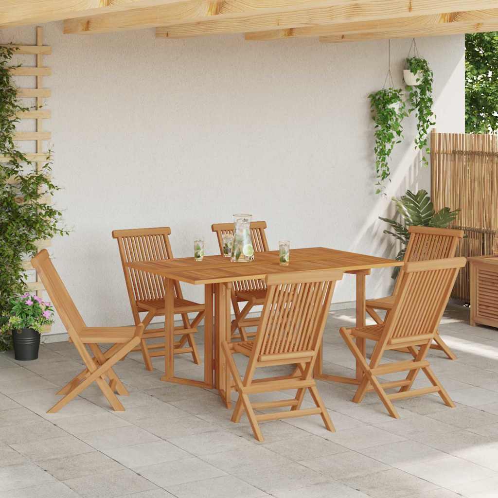 Tuin eettafelset 7 pcs Bruin Massief Teakhout is nu te koop bij PeponiXL, paradijselijk wonen!