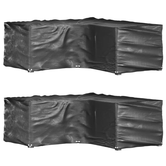 Tuinmeubelhoezen L-vormig 2 st 16 oogjes 215x215x70 cm is nu te koop bij PeponiXL, paradijselijk wonen!