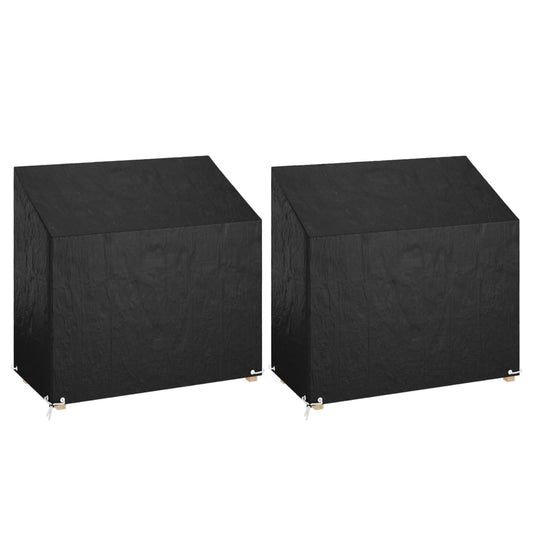 Tuinbankhoezen 2 st 8 oogjes 130x70x70/88 cm polyetheen is nu te koop bij PeponiXL, paradijselijk wonen!
