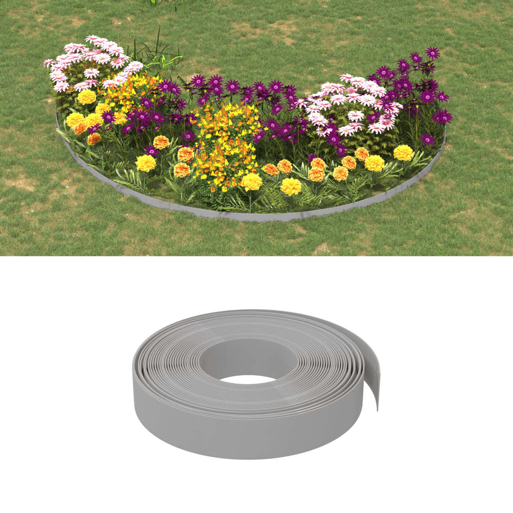 Tuinranden 2 st 10 m 10 cm polyetheen grijs is nu te koop bij PeponiXL, paradijselijk wonen!