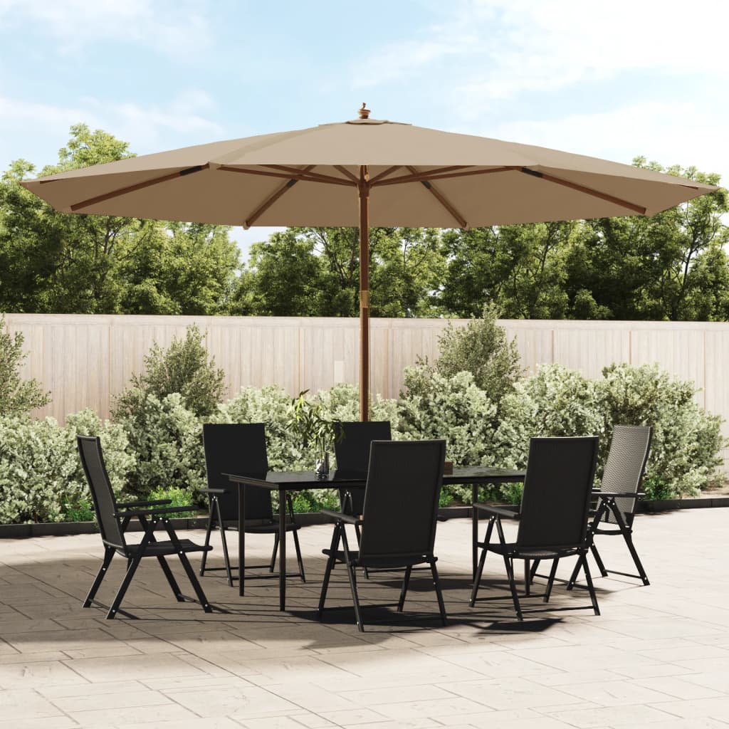 Parasol met houten paal 400x273 cm taupe is nu te koop bij PeponiXL, paradijselijk wonen!