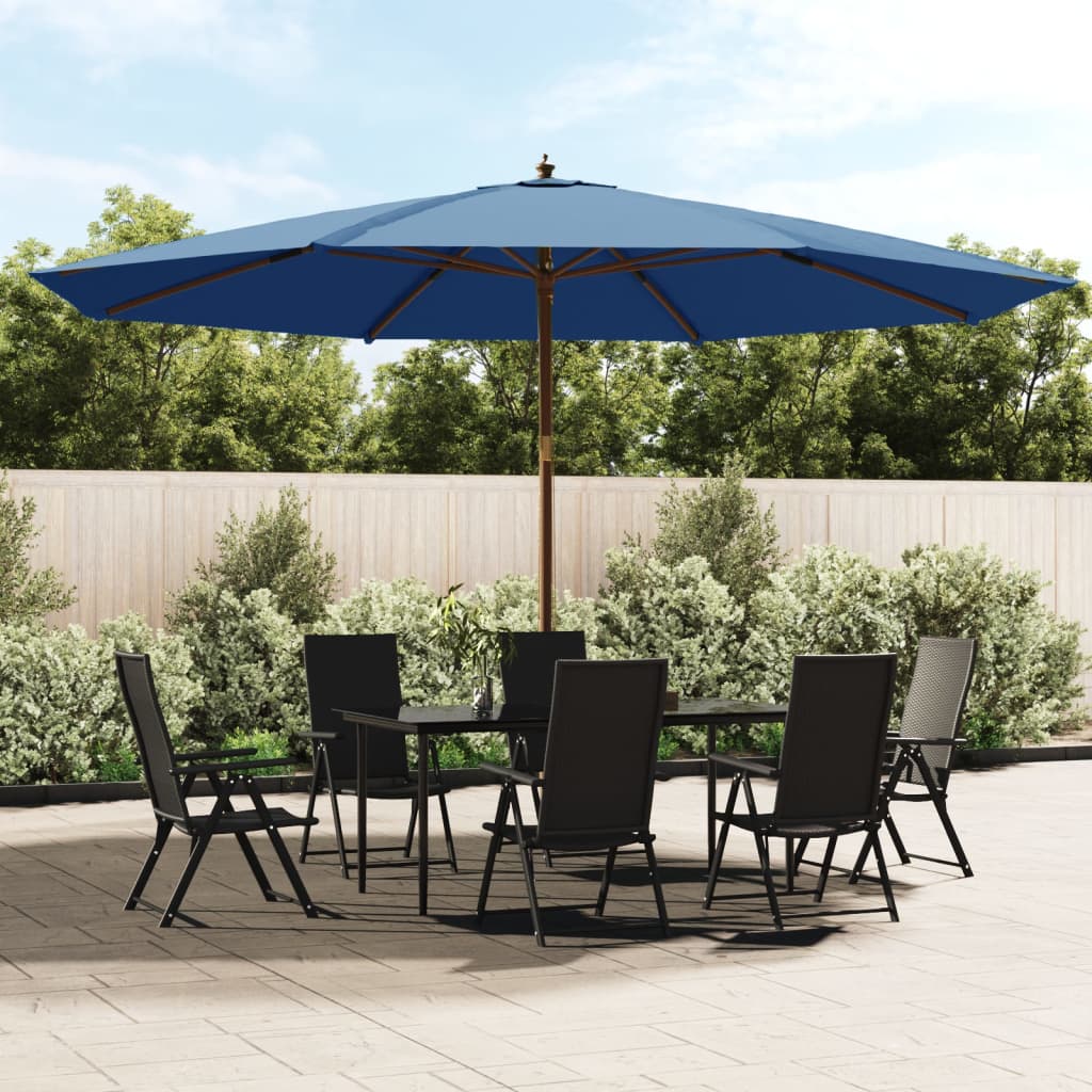 Parasol met houten paal 400x273 cm azuurblauw is nu te koop bij PeponiXL, paradijselijk wonen!