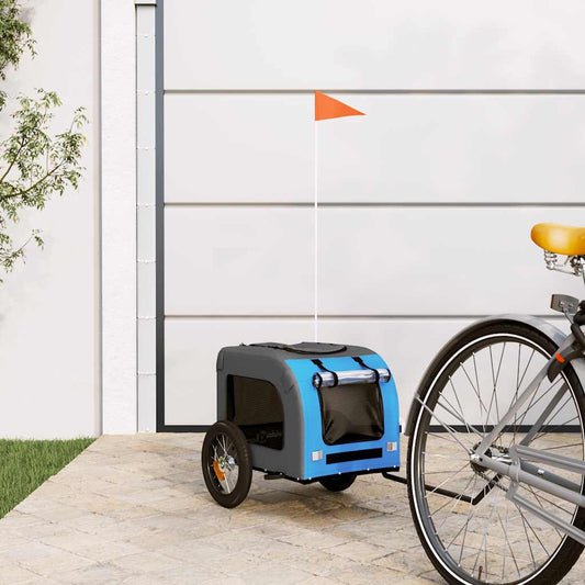 Hondenfietstrailer oxford stof en ijzer blauw en grijs is nu te koop bij PeponiXL, paradijselijk wonen!