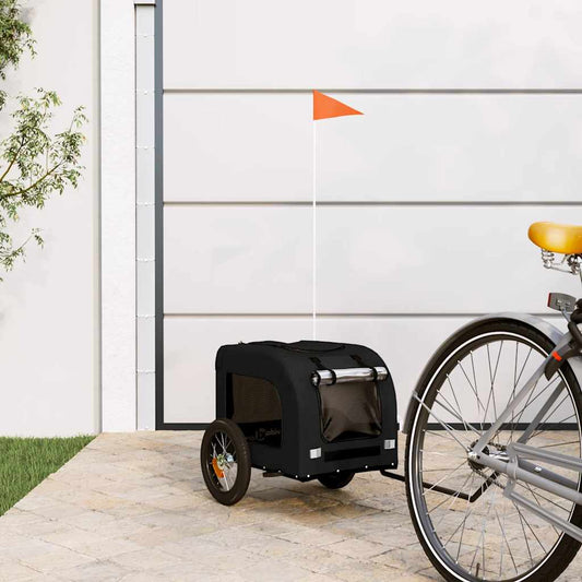 Hondenfietstrailer oxford stof en ijzer zwart is nu te koop bij PeponiXL, paradijselijk wonen!